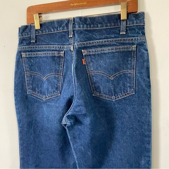 Vintage Levis BELL BOTTOMS Jeans Orange Tab 70s Style Retro Denim Hemmed Mens 33 - Picture 8 of 14